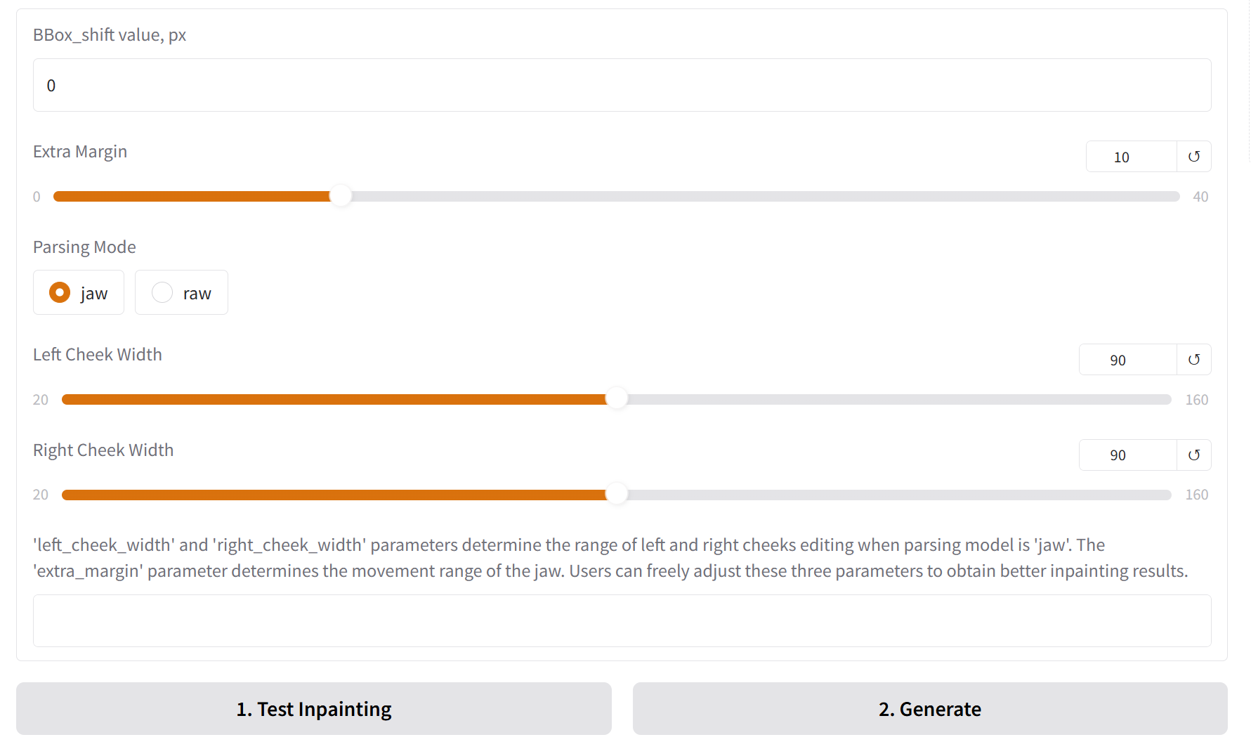 MuseTalk Gradio demo interface
