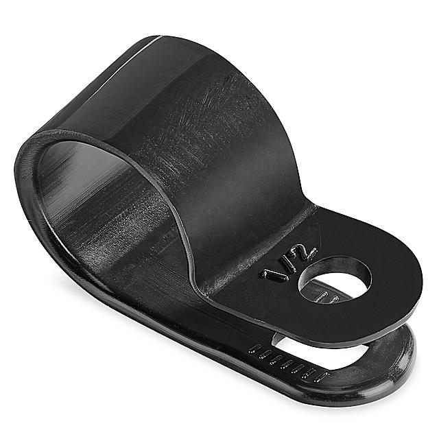 Black screw-mount cable clip