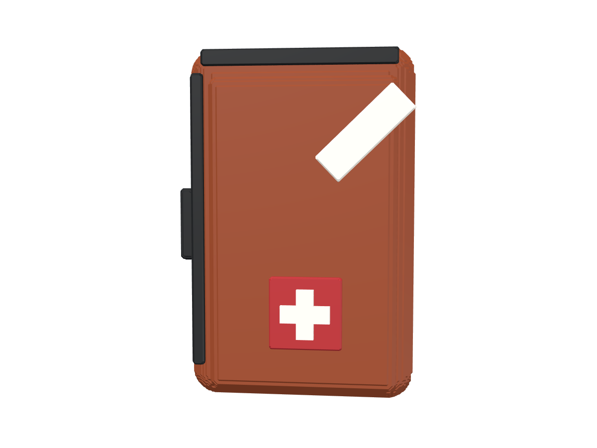 WARDOGS Individual First Aid Kit life-size four-color 3D-printed display replica