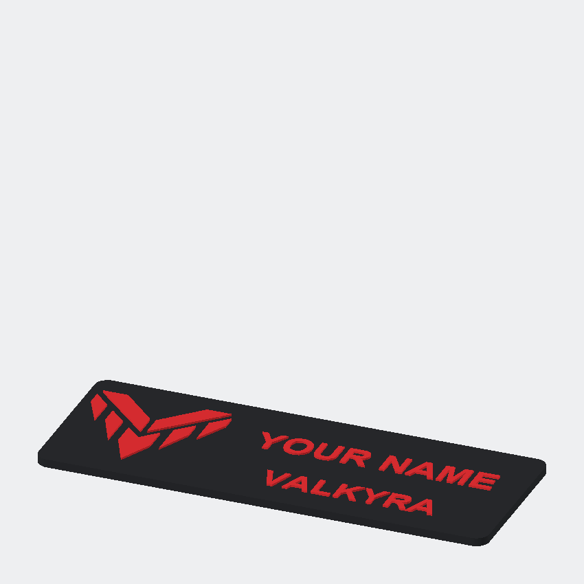 Personalized Valkyra desk nameplate preview