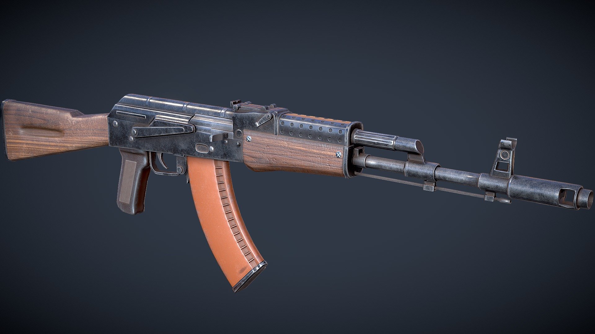 Full-size AK74 source-design reference for the permanently nonfiring WARDOGS display prop
